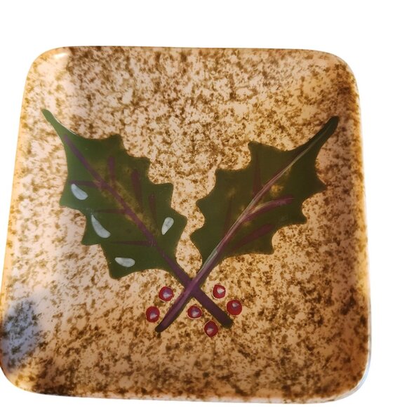 Pfaltzgraff Holiday Spice Square Tapas Plates Snack 4-1/8" set of 4 - Picture 4 of 5